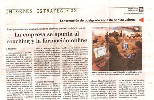 coaching La empresa se apunta al coaching y la formación online